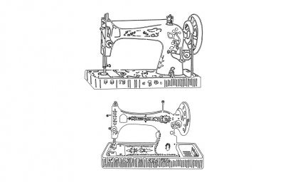 Скачать dxf - Швейная машина раскраска швейная машина швейная машинка скетч