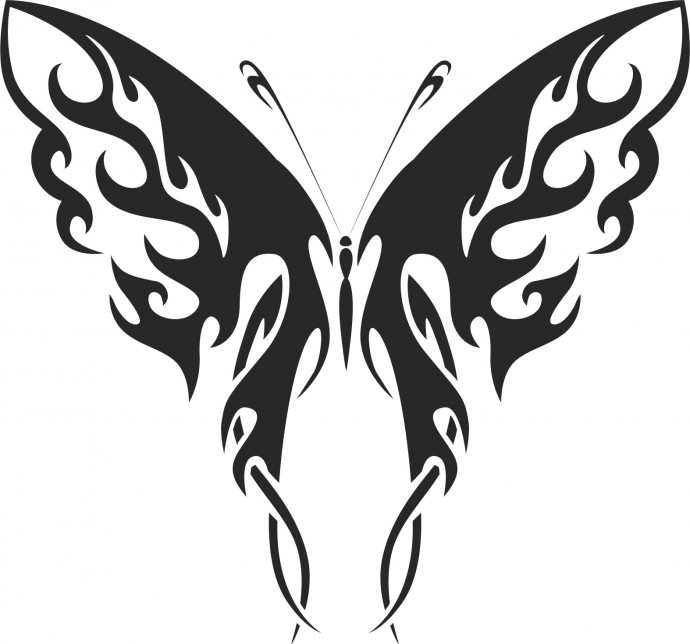 Скачать dxf - Рисунки татуировок бабочки векторные трайбл бабочка трафарет бабочки