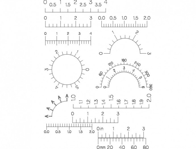 Скачать dxf - Шкала прибора рисунок шкала вольтметра рисунок шкала деления