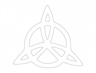 Скачать dxf - Символы рисунки трафареты кельтский трикветр шаблон трафарет контурные
