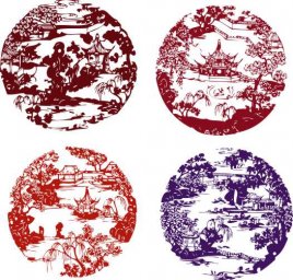 Китайские узоры иллюстрация декоративные тарелки японские узоры