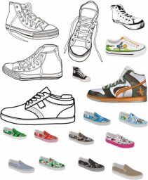 Обувь кеды вектор мультяшный кроссовок спортивная обувь стилизация стикеры обувь