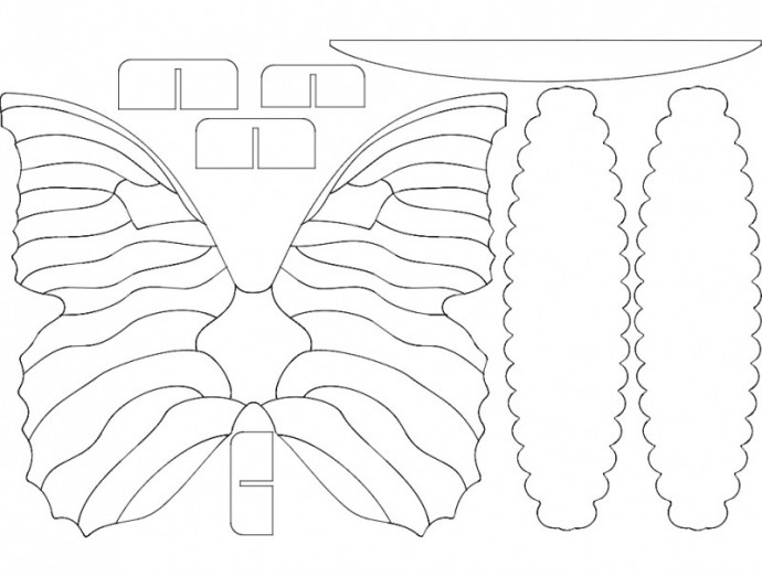 Скачать dxf - Бабочка из пластиковой бутылки трафарет бабочка из пластиковой