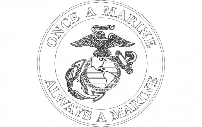 Скачать dxf - Marine corps usa эмблема usmc эмблема эскизы usmc