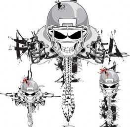 Рисунки на шлем скелет киборг череп трафарет эскизы тату