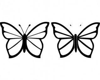 Скачать dxf - Контур бабочки раскраска бабочка шаблон бабочки бабочка раскраска