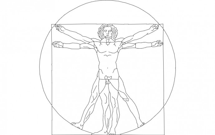 Скачать dxf - Витрувианский человек леонардо да винчи витрувианский человек стилизованный