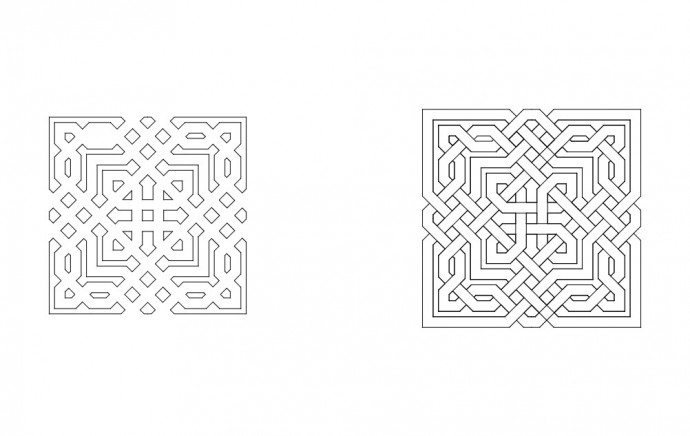 Скачать dxf - Восточный геометрический орнамент раскрасс кельтский орнамент геометрические узоры