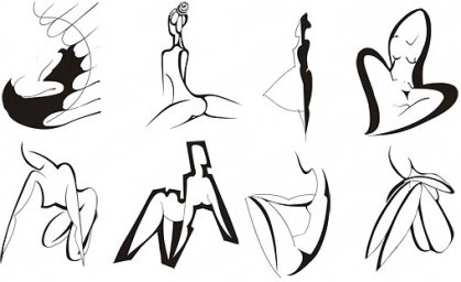 Абстрактные фигуры контур силуэт женщины линиями рисунки абстрактные силуэты людей