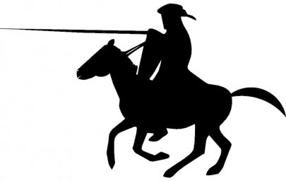 Скачать dxf - Силуэт рыцаря и коня ковбои рисунок монохром силуэт