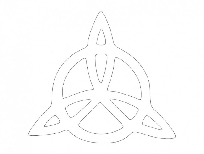 Скачать dxf - Символы рисунки трафареты кельтский трикветр шаблон трафарет контурные