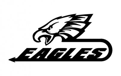 Скачать dxf - Eagles philadelphia трафарет eagles логотип с оружием лого