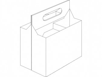 Скачать dxf - Коробка коробка с ручкой упаковка