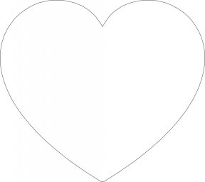 Скачать dxf - Шаблон сердца сердечко для вырезания трафарет сердце шаблон