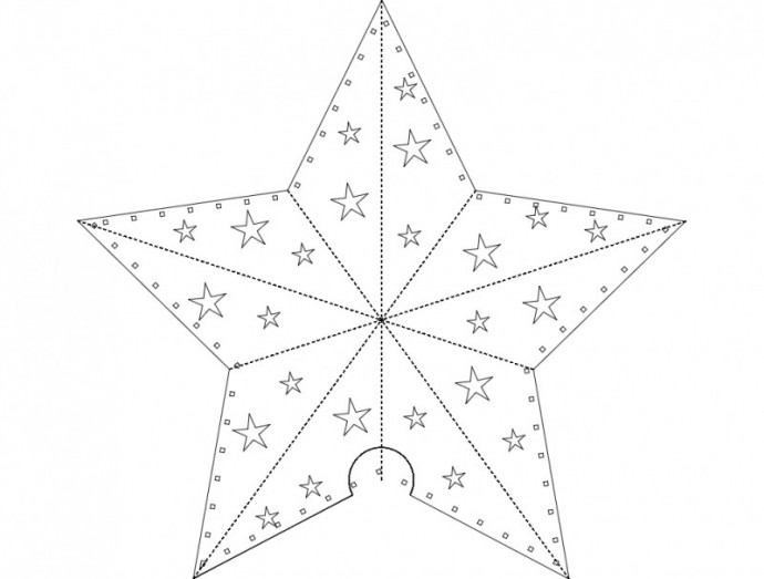 Скачать dxf - Трафарет объемной звезды шаблон объемной звезды трафарет звезды