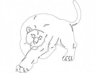 Скачать dxf - Рисунок тигра,пантеры карандашом рисунок пантера разукрашка раскраски животные