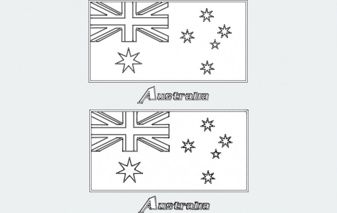 Скачать dxf - Флаг австралии для раскрашивания флаг австралии раскраска флаг