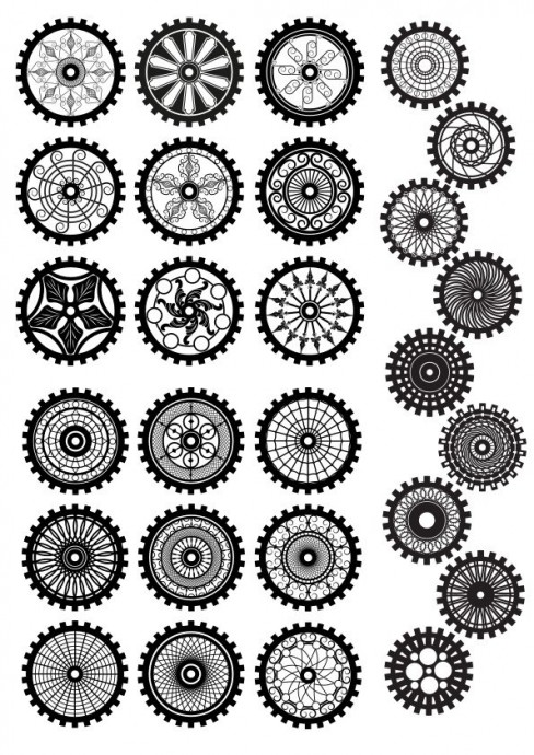 Паттерн шестеренки логотип в стиле шестеренки шестеренки трафарет шестеренки механизм