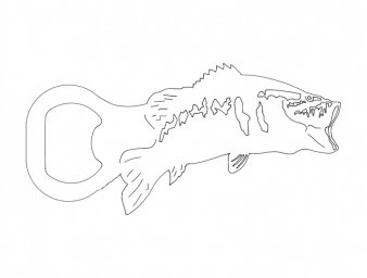 Скачать dxf - Контур рыбы для вырезания рыбка контурный рисунок трафарет