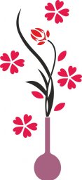 Скачать dxf - Декоративные наклейки на стену ваза цветы для декора