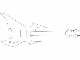 Скачать dxf - Чертежи гитары рок чертеж электрогитары чертёж электрогитары айбанеза