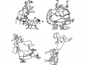 Скачать dxf - Карикатурные рисунки рыцарей
