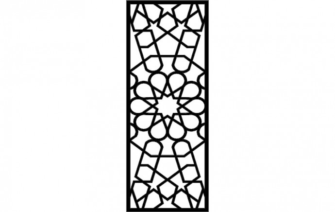 Скачать dxf - Файл dxf с геометрическим рисунком панели декоративные решетки
