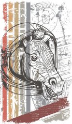 Креативные рисунки графика иллюстрация лошадь тушью различные рисунки