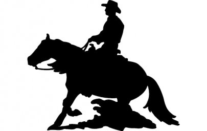 Скачать dxf - Трафарет ковбой на коне ковбой на лошади трафарет