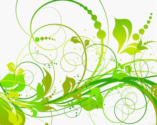 Узор зелень векторные цветы растительный вектор узоры абстрактный фон 689