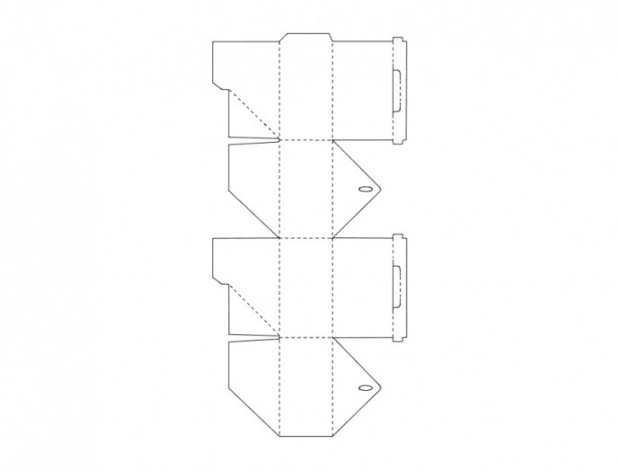 Скачать dxf - Шаблон коробочки схема коробочки из картона макет кубика