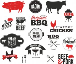 Логотип мяса bbq векторные рисунки bbq логотип логотипы лучшие графический