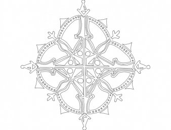 Скачать dxf - Орнамент узоры мандала снежинка рисунок мандала мандала форма