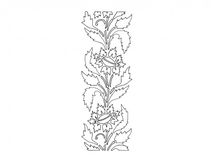 Скачать dxf - Растения цветы трафареты шаблоны цветы трафарет растение эскизы