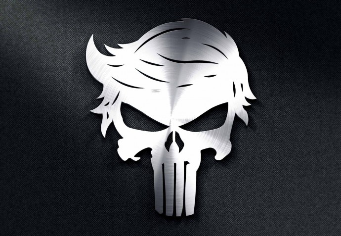 Скачать dxf - Каратель череп логотип белый череп карателя