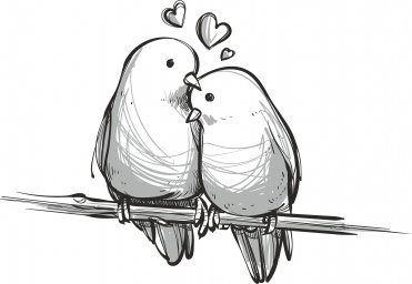 Влюбленные птички влюбленные птички вектор птички любовь рисунок иллюстрация рисунки