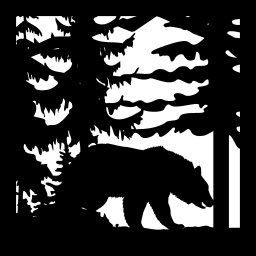 Скачать dxf - Силуэты медведя с лесом медведь dxf dxf медведь