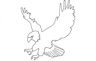 Скачать dxf - Раскраска орел орел шаблон для вырезания контур птицы