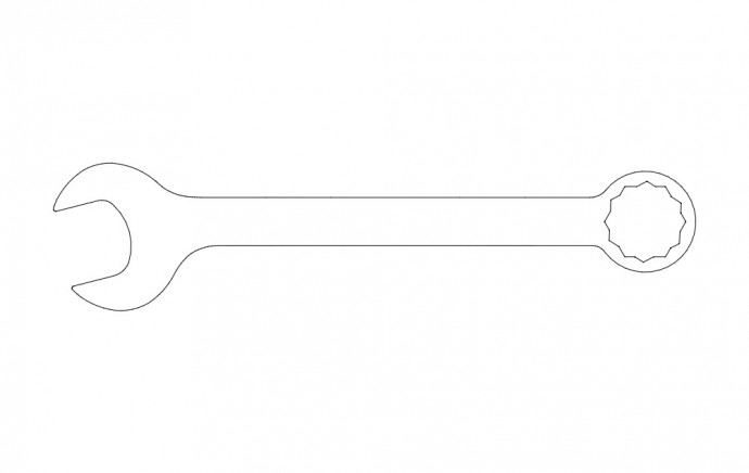 Скачать dxf - Рожковый ключ рисунок рожковый ключ ключ рожковый гаечный