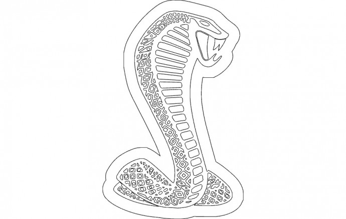 Скачать dxf - Рисунок кобра стилизованная эмблема шелби кобра