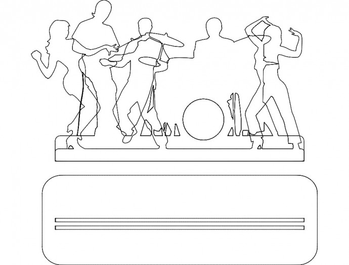 Скачать dxf - Медальница фигурное катание контуры спортсменов для вырезания