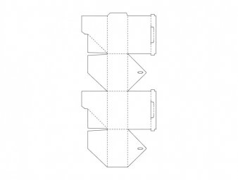 Скачать dxf - Шаблон коробочки схема коробочки из картона макет кубика
