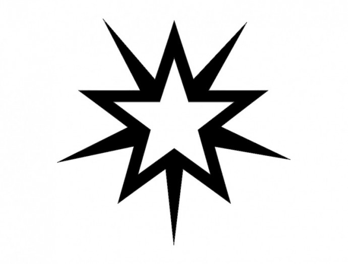 Скачать dxf - Трафарет семиконечной звезды звезда символ рисунок звезды иконка