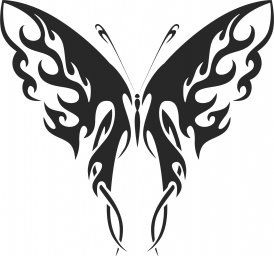 Скачать dxf - Рисунки татуировок бабочки векторные трайбл бабочка трафарет бабочки