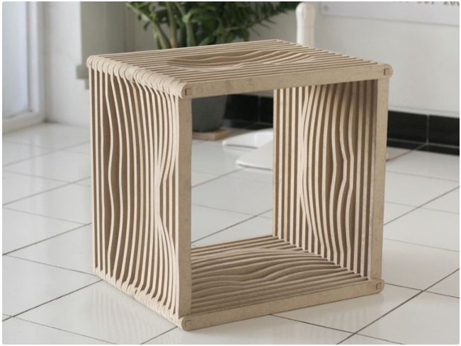 Скачать dxf - Столик cube параметрическая мебель из фанеры столы предмет