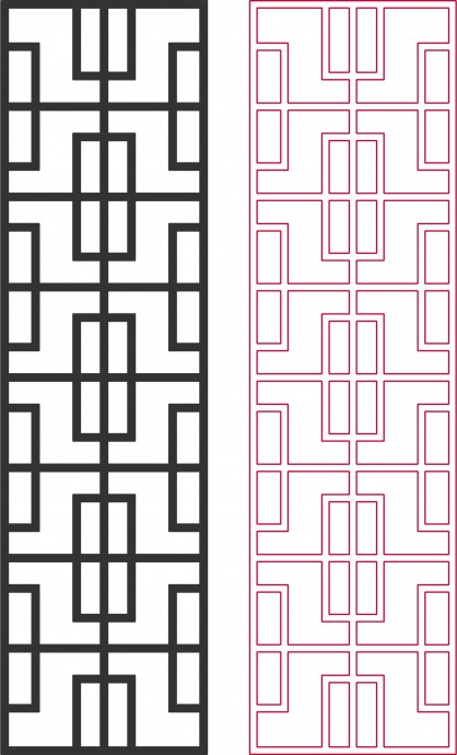 Скачать dxf - Китайский орнамент узор геометрический геометрические узоры геометрический узор