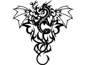 Скачать dxf - Рисунок тату рисунки тату дракона эскизы татуировок дракон