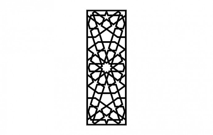 Скачать dxf - Узоры геометрические орнамент решётки арабеска резные панели геометрический