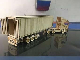 Сборная модель lemmo грузовик с прицепом грузовик лазерная резка фуры