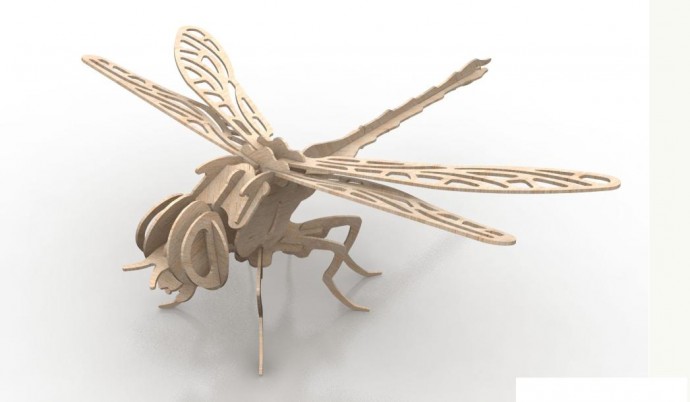 Скачать dxf - 3d пазл стрекоза 3д модели насекомых деревянные игрушки